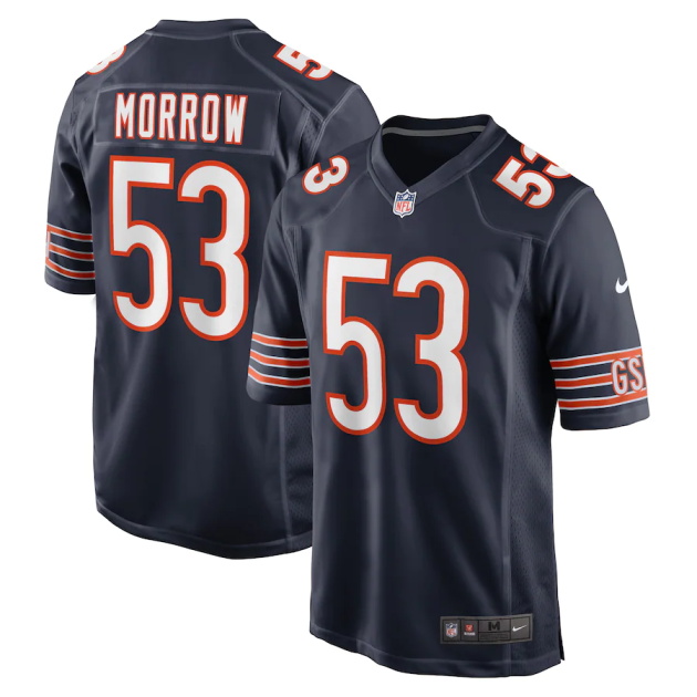 mens nike nicholas morrow navy chicago bears game player jersey